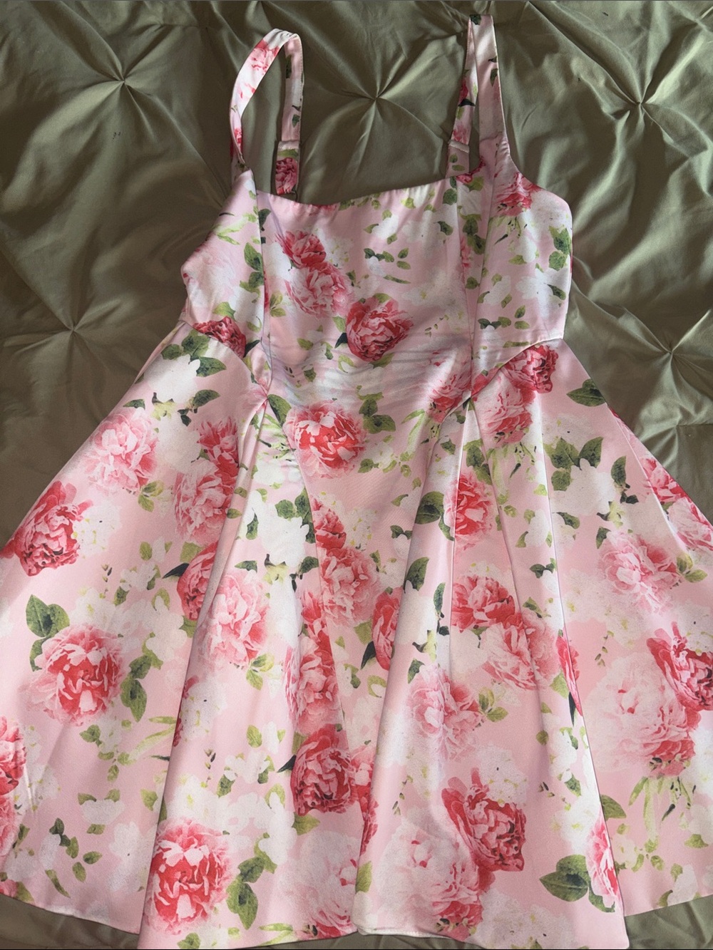 Fashion Nova Pink Floral Fit-and-Flare Sundress